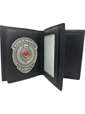 Gümrük Muhafaza Gümüş Kaplama Cüzdan Hakiki Deri