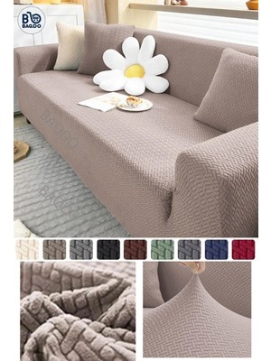 Baqdo Tuğla Desen Koltuk Örtüsü 3lu / 3 Kişilik Lastikli Kayma Yapmayan Çekyat kılıfı, Kanepe Kılıfı yıkanabilir 1 Adet