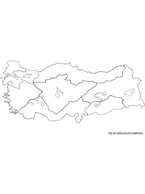 Zero Land Statik Kağıt Renksiz Dilsiz Türkiye Bölgeler Haritası 150  cm   x  270  cm  11