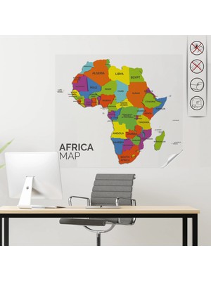 Zero Land Statik Kağıt Renkli Afrika Haritası 150  cm   x  170  cm  11