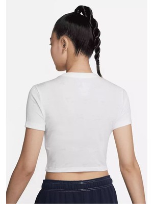 Nike Air Baskılı Dar Kesimli Kısa Kadın Tişört  Ndd Sport