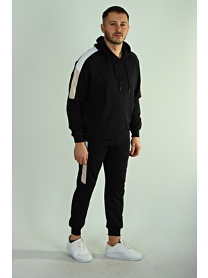 Eg38 2 Iplik Garneli Kapşonlu Takım Siyah