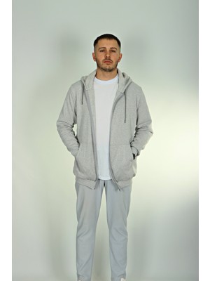 Betep 2 Iplik Fermuarlı Ceket Açık Gri