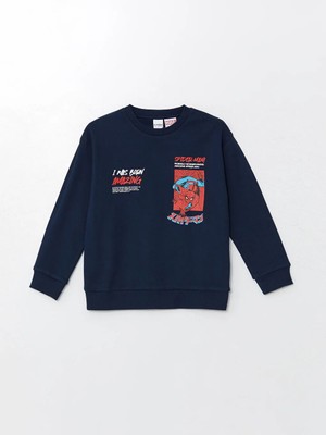 Lcw Kids Lacivert Bisiklet Yaka Spiderman Baskılı Erkek Çocuk Tişört