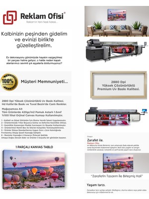 Reklam Ofisi Renkli Uçan Balonlar, Kapadokya Manzaralı Premium Kanvas Tablo