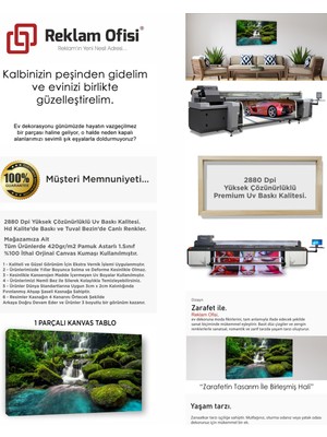 Reklam Ofisi Doğa, Orman, Şelale Temalı, Manzaralı Premium Kanvas Tablo