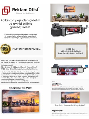 Reklam Ofisi Gün Batımı Temalı, Brooklyn Köprüsü, New York Premium Kanvas Tablo