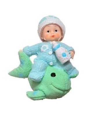 Zayka Zayka® Decotown  Sevimli Mavi Bebek Biblo Polyester Süs Eşyası