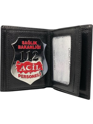 Sağlık Bakanlığı 112ACİL Servis Cüzdan Hakiki Deri