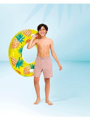 intex Tutmalı Ananas Simit - Şişme Ananas Desenli Simit - Deniz Simidi - Meyve Simit - Havuz Ananas Simit 107 Cm.