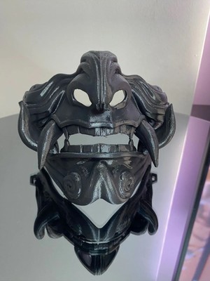 Dlc 3d Design Samuray Samurai Oni Mask, Oni Maskesi, Samuray Maskesi
