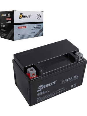 Orbus YTX7A-BS 12V 7A Motosiklet Aküsü (152 x 88 x 98 Mm) (2.5kg)
