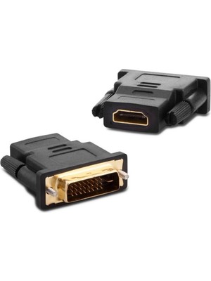 Powermaster 24+1 Pin Gold DVI Erkek HDMI Dişi Çevirici Jack