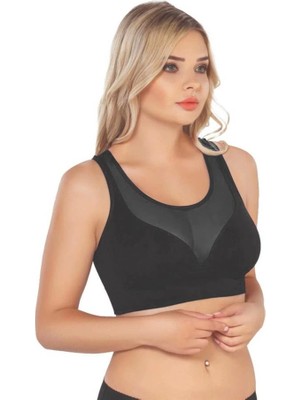 Siyah Emay 4028 Seamless Tül Toparlayıcı Sütyen Korse