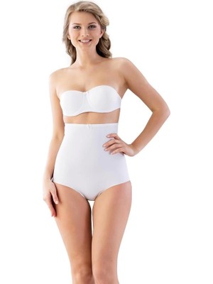 Beyaz Emay 2813 Yüksek Bel Slip Lazer Korse