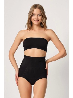 Siyah Emay 2931 Karın Balen Destekli Slip Lazer Korse