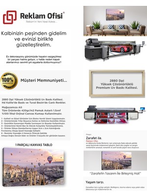 Reklam Ofisi Kapadokya Manzaralı, Uçan Balonlar Temalı Premium Kanvas Tablo