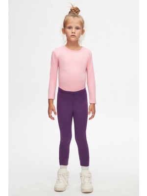 Mor Basic Kız Çocuk Yazlık Tayt