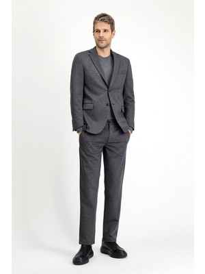 Slim Fit Dar Kesim Likralı Örme Klasik Kumaş Pantolon