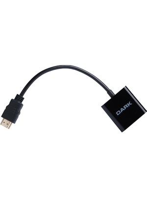 Dark HDMI to VGA Dijital - Analog, Full HD 1080P,Tak Çalıştır Görüntü Dönüştürücü Kablo(DK-HD-AHDMIXVGA4)