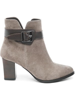 Hakiki Deri Fermuarlı Kadın Bot