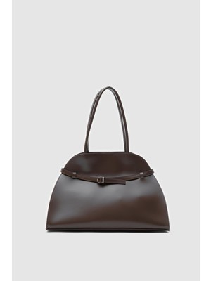 Shule Bags Monets Kemer Detaylı Omuz Çantası Kahverengi