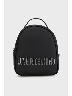 Love Moschino Logolu Ayarlanabilir Çift Askılı Sırt Çantası Bayan Sırt Çantası JC4197PP1MKD000B