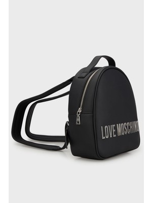 Love Moschino Logolu Ayarlanabilir Çift Askılı Sırt Çantası Bayan Sırt Çantası JC4197PP1MKD000B