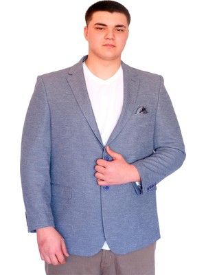 Mode Xl Büyük Beden Erkek Klasik Blazer Ceket Brıtanya 23028 Mavı