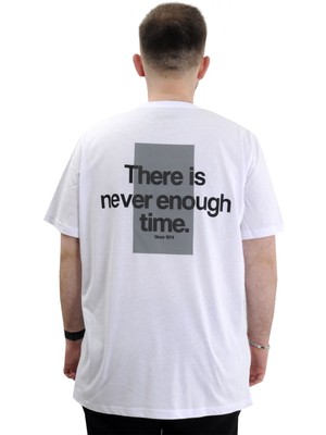 Mode Xl Büyük Beden Baskılı Erkek T-Shirt Bisiklet Yaka Tıme U24036 Beyaz