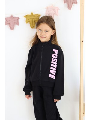 Harika Kids Kız Çocuk Paça Ribana Model Fermuarlı Eşofman Takımı