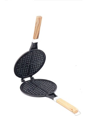 Taşhan Granit Döküm Lüx Waffle Tavası (Ahsap Saplı)