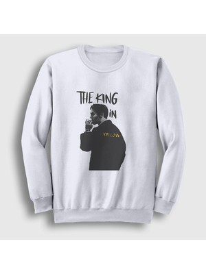 Presmono Unisex Beyaz The King Dizi True Detective Sweatshirt