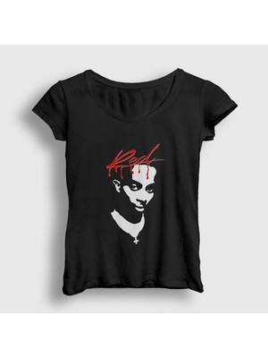 Presmono Kadın Siyah Red Rapper Playboi Carti T-Shirt