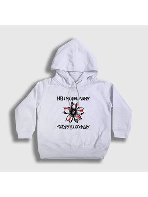 Presmono Unisex Çocuk Beyaz Good Day Müzik New Model Army Kapüşonlu Sweatshirt