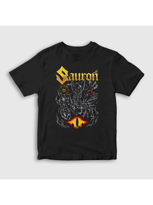 Presmono  Çocuk Siyah Sauron 2 Yüzüklerin Efendisi Lord Of The Rings T-Shirt