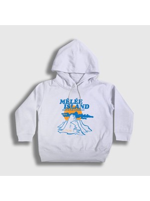 Presmono Unisex Çocuk Beyaz Melee Guybrush Threepwoo Monkey Island Kapüşonlu Sweatshirt