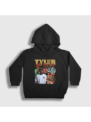Presmono Unisex Çocuk Siyah Poster Tyler The Creator Kapüşonlu Sweatshirt