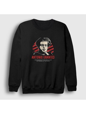 Presmono Unisex Siyah Pessimism Antonio Gramsci Sweatshirt