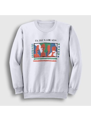 Presmono Unisex Beyaz Vintage Talking Heads Sweatshirt