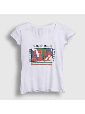 Presmono Kadın Beyaz Vintage Talking Heads T-Shirt
