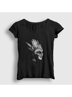 Presmono Kadın Siyah Mask Dj Boris Brejcha T-Shirt
