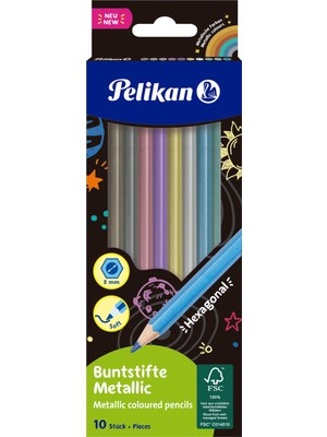 Pelikan Metalik Renkler 10LU Kuru Boya