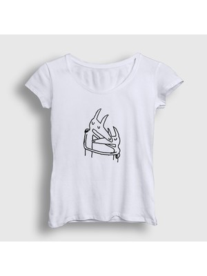 Presmono Kadın Beyaz Twin Fantasy Car Seat Headrest T-Shirt