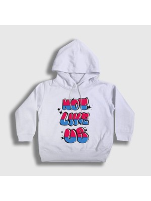 Presmono Unisex Çocuk Beyaz Not Like Us Müzik Kendrick Lamar Kapüşonlu Sweatshirt