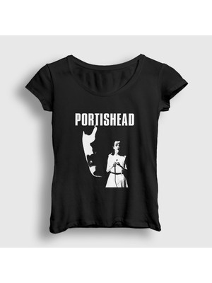 Presmono Kadın Siyah All Mine Müzik Portishead T-Shirt