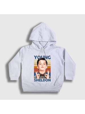 Presmono Unisex Çocuk Beyaz Dizi Young Sheldon Cooper Kapüşonlu Sweatshirt