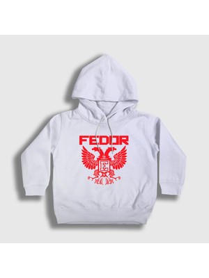 Presmono Unisex Çocuk Beyaz Emperor V2 Ufc Mma Fedor Emelianenko Kapüşonlu Sweatshirt