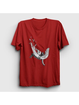 Presmono  Kırmızı Icarus Melek Falling Angel T-Shirt