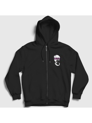 Presmono Unisex Siyah Joe Talbot Müzik Idles Fermuarlı Kapüşonlu Sweatshirt